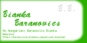 bianka baranovics business card